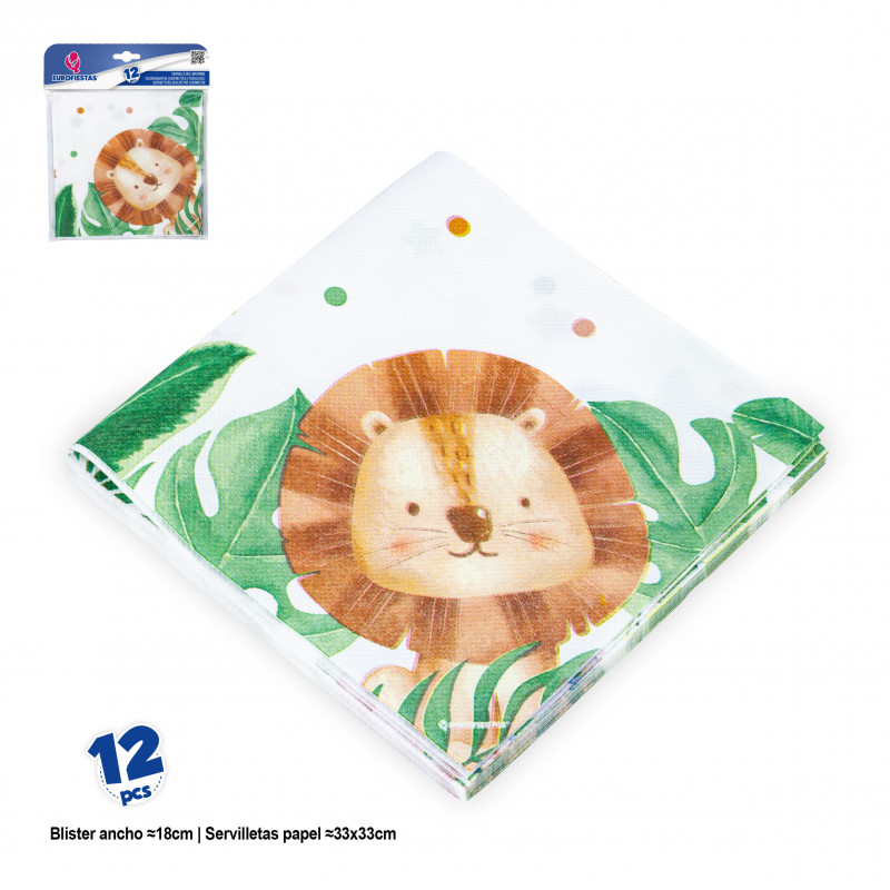 Serviettes animaux aquarelle pour événements
