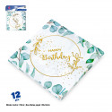 Serviettes joyeux anniversaire design floral pour événements