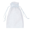 Rosario fuchsia en silicone avec carte de fille de communion personnalisée dans un sac en organza