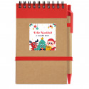 Carnet avec stylo et autocollant personnalisé de Noël pour les détails