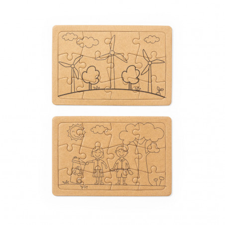 Puzzle écologique en boîte avec autocollant personnalisé pour les détails