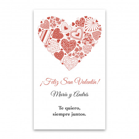 Autocollant rectangulaire coeurs rouges 3x5 pour des détails romantiques