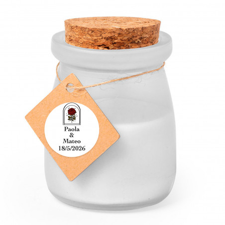 Bougie parfumée avec couvercle et adhésif rose vintage pour les détails