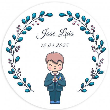 Adhésif 5 cm première communion enfant personnalisable