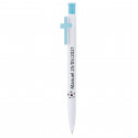 Stylo blanc avec croix et autocollant de football personnalisé pour les détails de la première communion