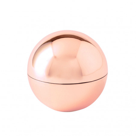 Baume à lèvres sphérique en or rose dans une élégante boîte pour des cadeaux