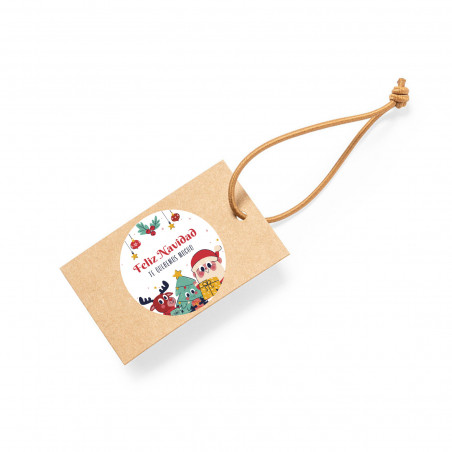 Étui de Noël à colorier avec crayons et étiquette autocollante personnalisable pour les détails