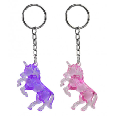 Porte-clé unicornes dans une enveloppe rose avec un autocollant personnalisable pour un détail enfantin