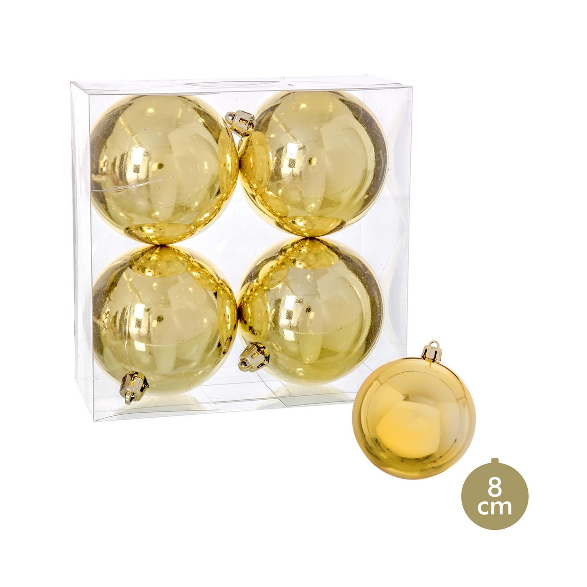 Balles dorées avec brillance pour la décoration de Noël