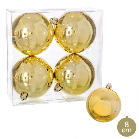 Balles dorées avec brillance pour la décoration de Noël