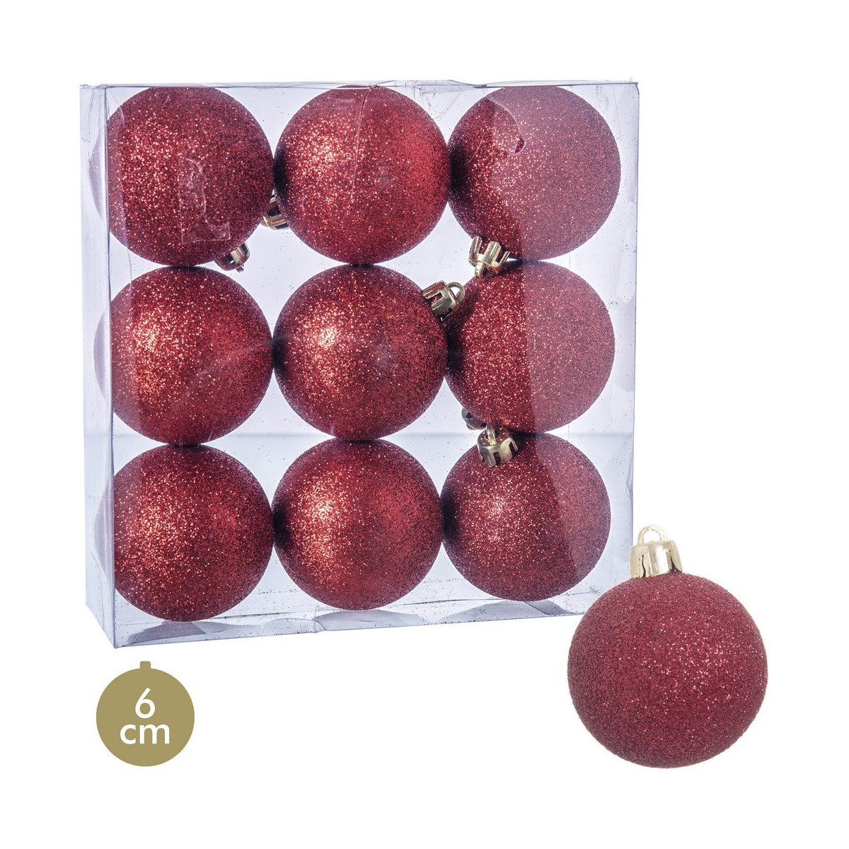 Balles de paillettes rouges pour décoration de Noël