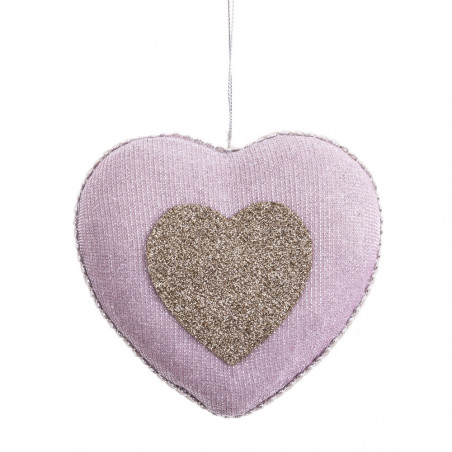 Pendentif coeur rose pour décoration de Noël