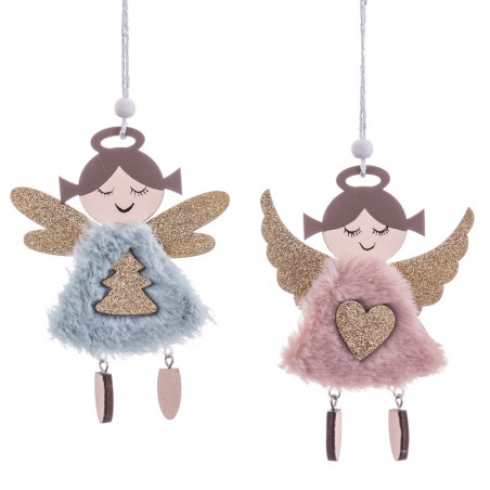 Pendentif ange en bois pour décoration de Noël