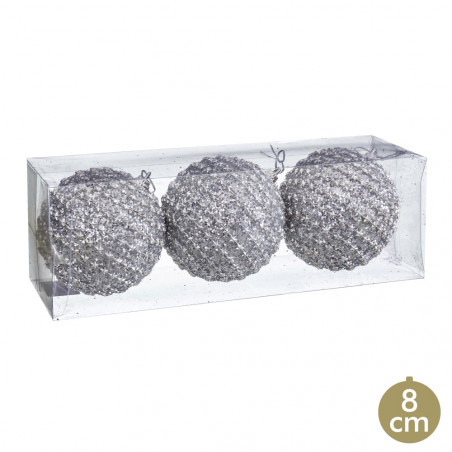 Balles en polyfoam argent pour la décoration de Noël