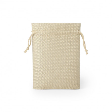 Rosario en bois avec carte de souvenir dans un sac en tissu pour la première communion d'un garçon