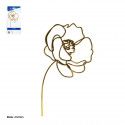 Topper en forme de fleur silhouette dorée métallisée pour décorer