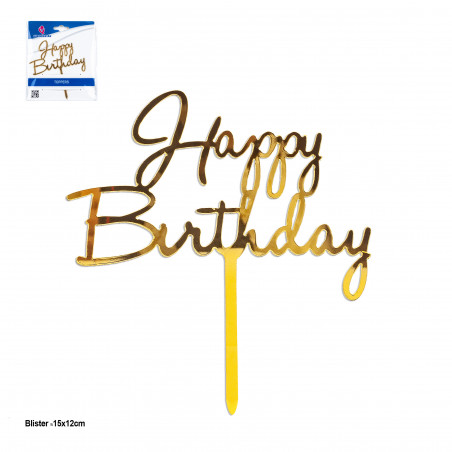 Topper letras lig.12x10cm h.birth.oro