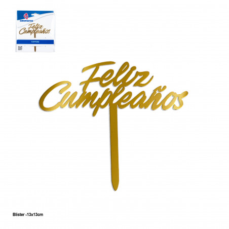 Topper letras liger.f.cumple.11x10 oro