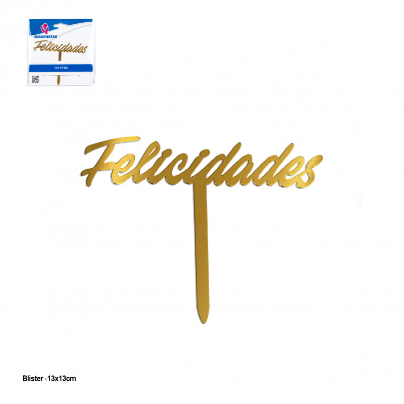 Topper letras liger.felicidad.11x9 oro