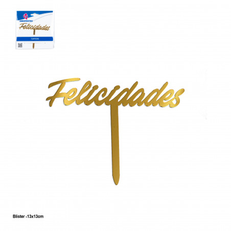 Topper letras liger.felicidad.11x9 oro