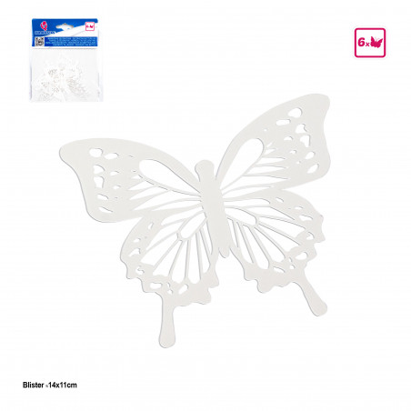 Mariposas decorativas blancas 6pcs