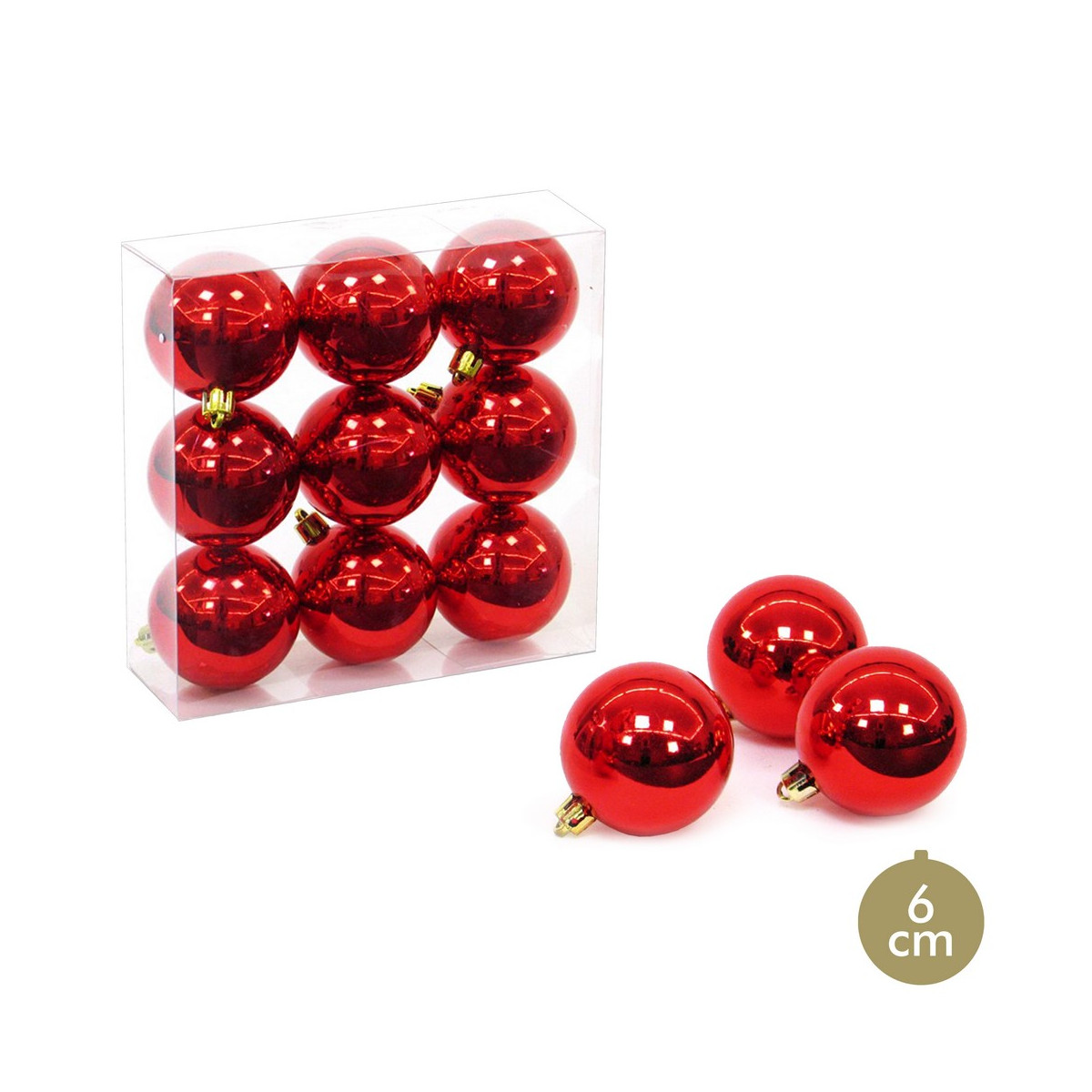 Boules rouges brillantes pour décoration de Noël