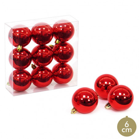 Boules rouges brillantes pour décoration de Noël