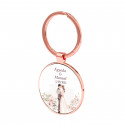 Porte-clés en or rose personnalisé avec autocollant pour les détails de mariage
