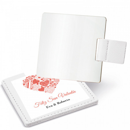 Miroir avec étui personnalisé et sac en organza à offrir