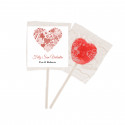 Sucette avec autocollant personnalisé pour les détails des mariages ou la Saint-Valentin