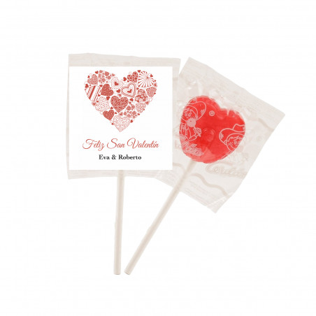Sucette avec autocollant personnalisé pour les détails des mariages ou la Saint-Valentin