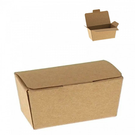 Pétoncles roses en chocolat dans une boîte en carton kraft avec un autocollant personnalisable pour le baptême d'une fille
