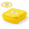 Porte-sandwich jaune avec autocollant personnalisé pour cadeaux