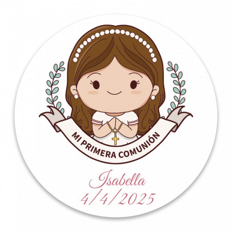 Pot de bonbons personnalisé pour les souvenirs de première communion fille