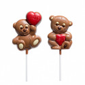 Ours sucette en chocolat personnalisable avec coeur pour plus de détails
