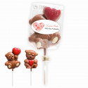 Ours sucette en chocolat personnalisable avec coeur pour plus de détails