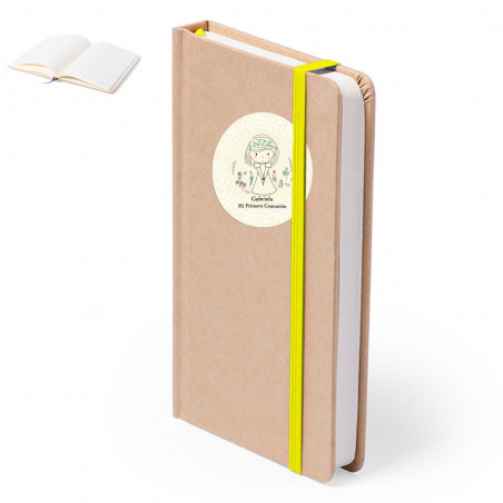 Carnet avec autocollant personnalisé première communion pour les détails fille