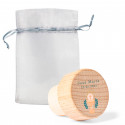Bouchon en bois réutilisable avec adhésif pour calice dans un sac en organza pour les détails de la première communion
