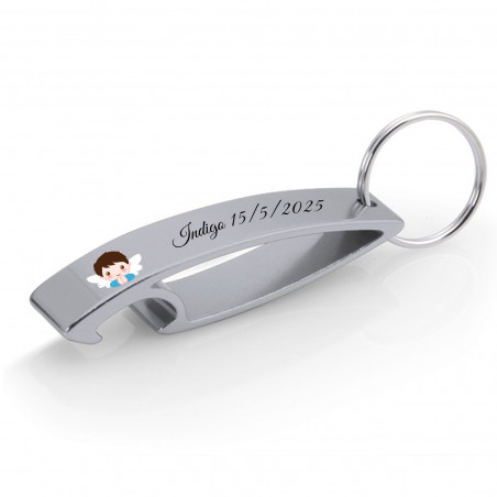 Porte-clés ouvre-porte avec adhésif personnalisable pour détails baptême enfant