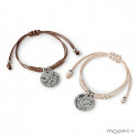 Bracelet colombe de la paix dans une boîte en bois avec autocollant de bébé pour baptêmes