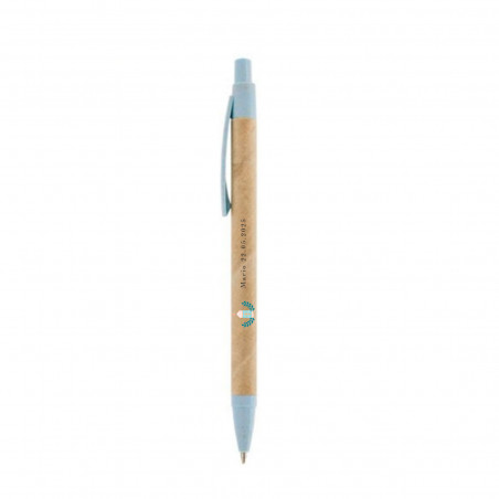 Stylo en fibre de blé bleu avec adhésif bougie bleu transparent pour les détails de la première communion