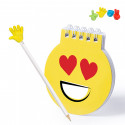 Carnet emoji coeur avec crayon et gomme amusante pour plus de détails