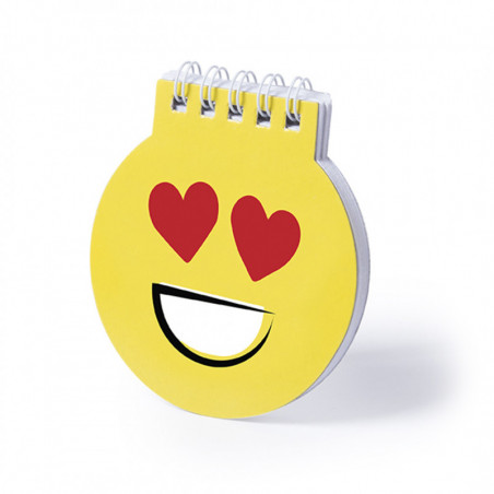 Carnet emoji coeur avec crayon et gomme amusante pour plus de détails