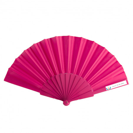 Éventail fuchsia avec adhésif pour bougie de communion rose pour plus de détails