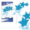 Topper d'étoiles bleues avec paillettes et nœud