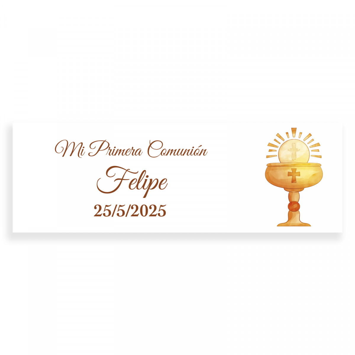 Adhésif de communion 6x2 calice personnalisé pour les détails