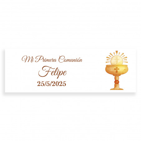 Adhésif de communion 6x2 calice personnalisé pour les détails