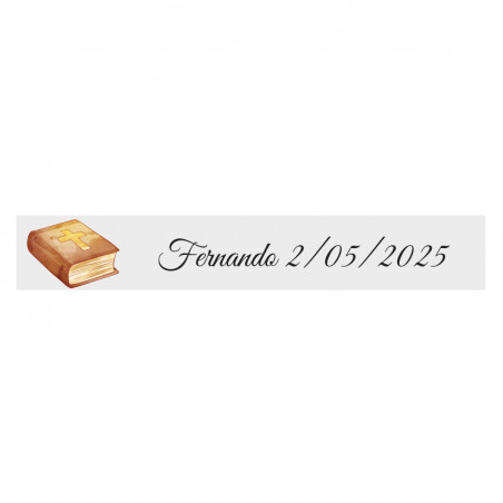 Autocollant de communion 5x1 personnalisé fond transparent Bible pour détails