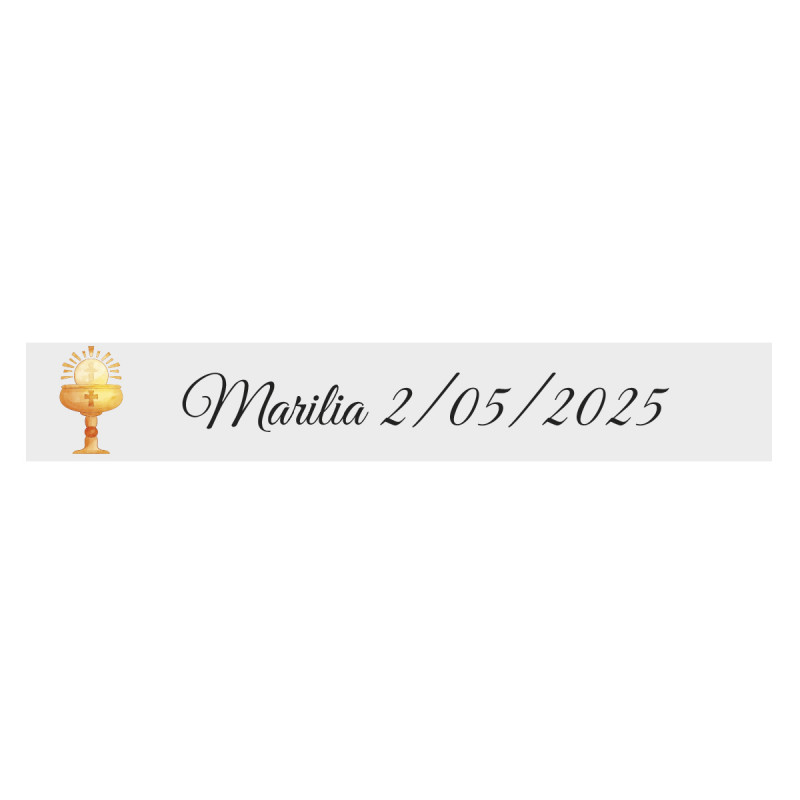 Autocollant de communion 5x1 calice fond transparent personnalisé pour plus de détails