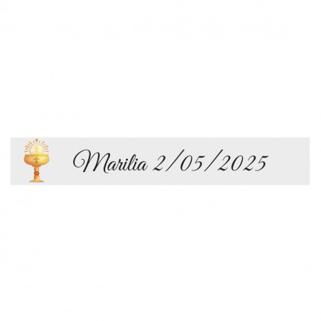 Autocollant de communion 5x1 calice fond transparent personnalisé pour plus de détails